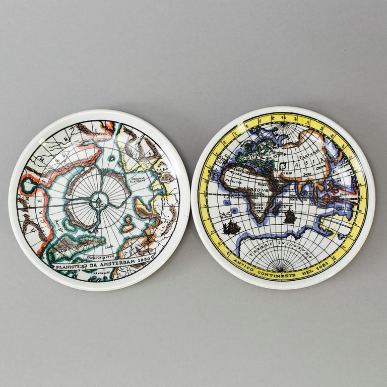 A set of 6 porcelain Fornasetti Milano coasters.