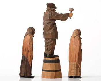 AXEL PETERSSON DÖDERHULTARN, Skulpturgrupp, 7 delar, Signerade och fem daterade 1918.