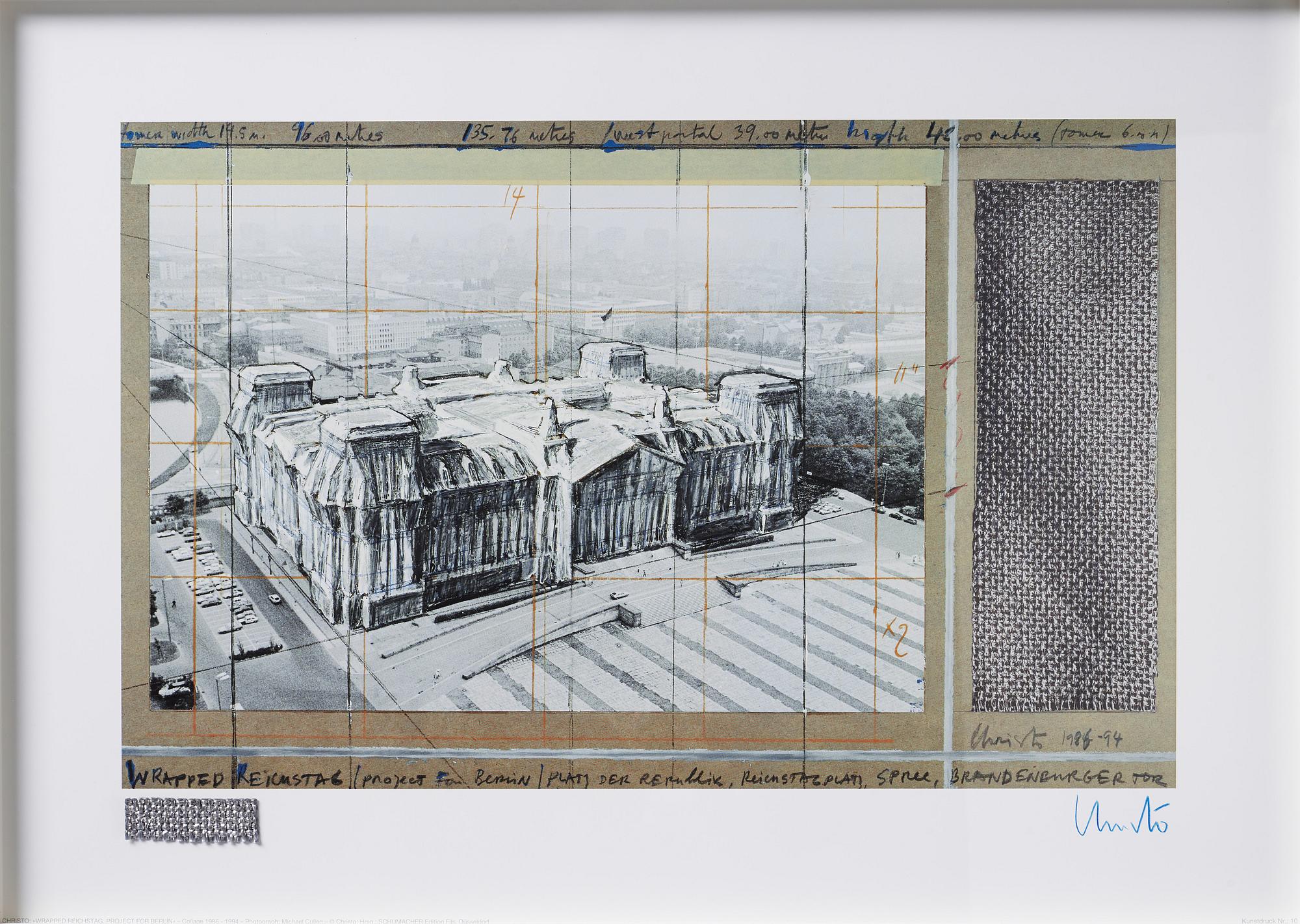 Christo & Jeanne-Claude, offset in colours with application. Signed.