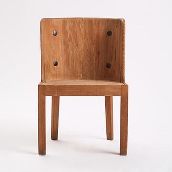 Axel Einar Hjorth, a stained pine 'Lovö' chair, Nordiska Kompaniet, Sweden 1930s.