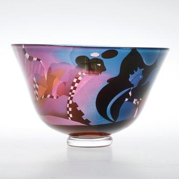 SKÅL, glas, Bertil Vallien, Kosta Boda, 1988 Unik.