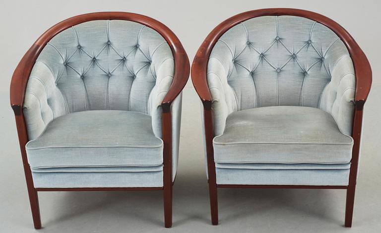 FÅTÖLJER, ett par. Bröderna Andersson, Ekenässjön, 1900-talets andra hälft.