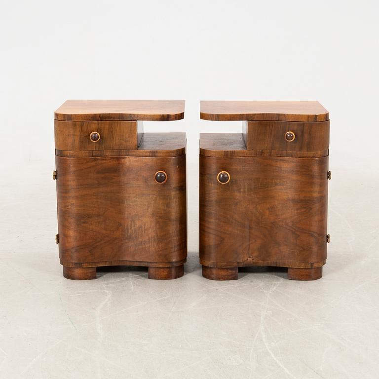 Bedside tables, a pair, Art Deco style, 20th century.