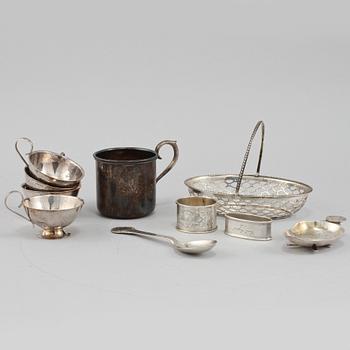 PARTI SILVER, 10 delar, 1900-tal, vikt 499 g.