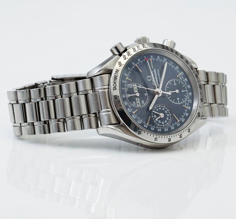 ARMBANDSUR, stål, Omega Speedmaster, Trippledate, Tachymeter, 1990-tal.