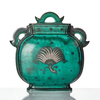 Wilhelm Kåge, a stoneware 'Argenta' urn with cover, model 935, Gustavsberg, Sweden, 1934.