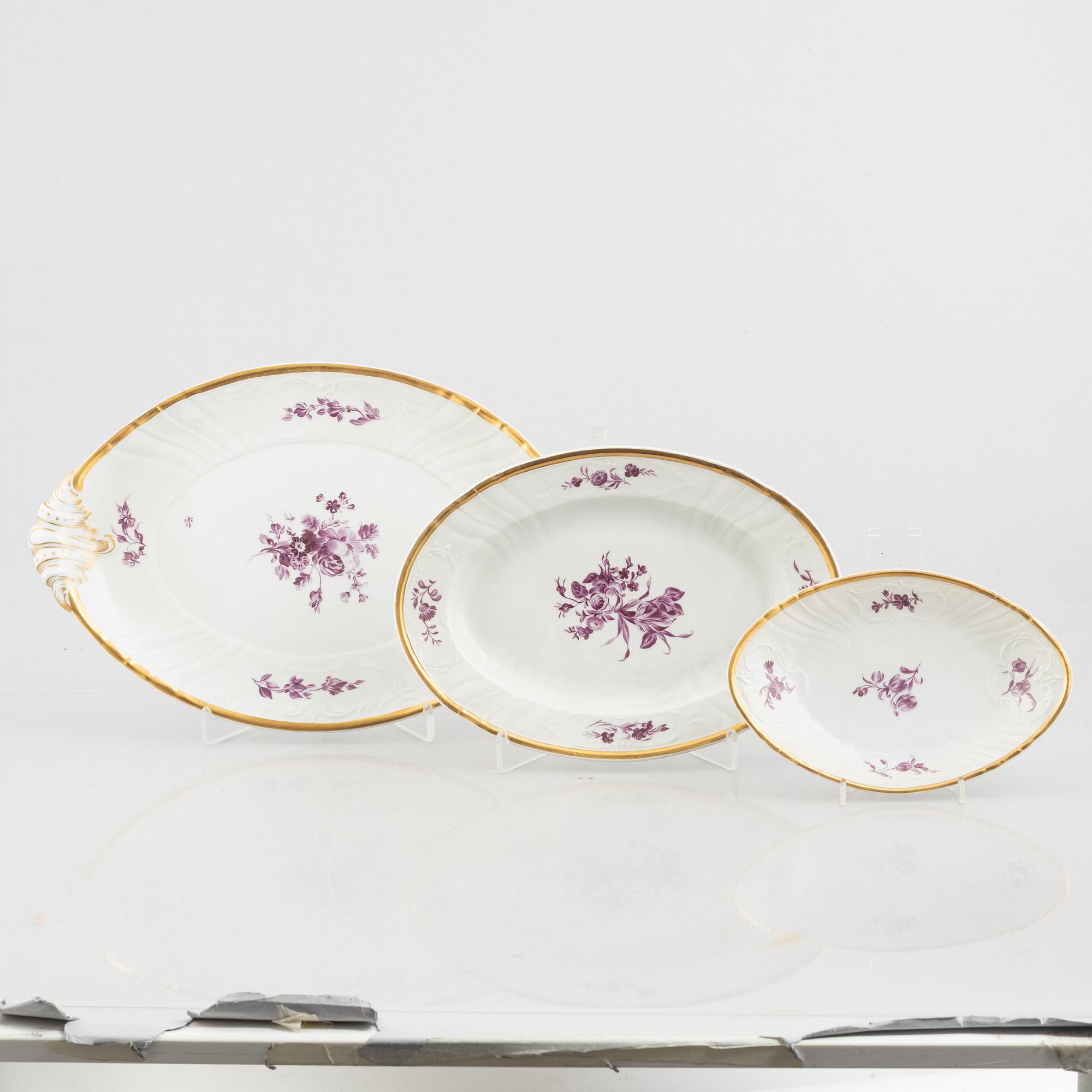 A 61-piece porcelain dinner service, Royal Copenhagen, Denmark, early 20th century.