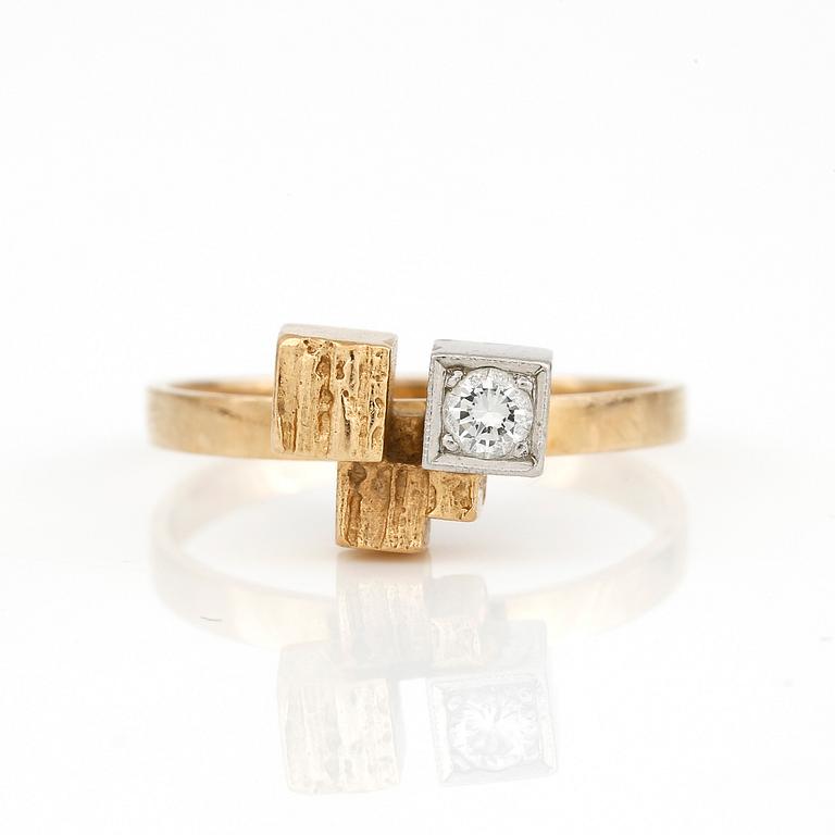 RING, med briljantslipad diamant, ca 0,09 ct, Lapponia, Finland, 1982.