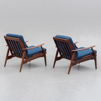 A pair of second half of the 20th century easy chairs.