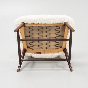 Alf Svensson, a 'TeVe', easy chair with new sheepskin upholstery, Bra Bohag, Studio Ljungs Industrier, 1950s.