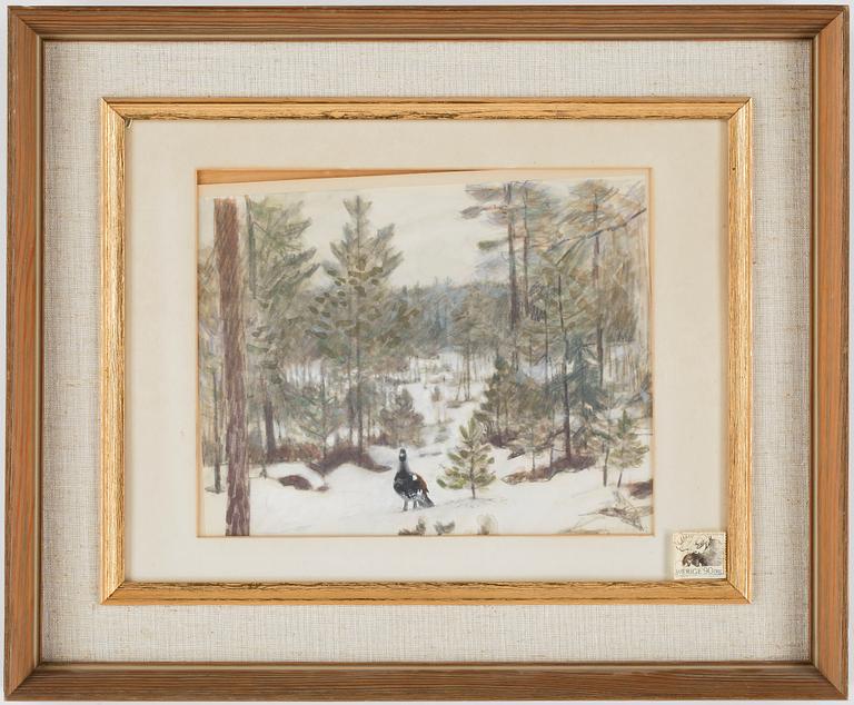 HARALD WIBERG, akvarell, sign.