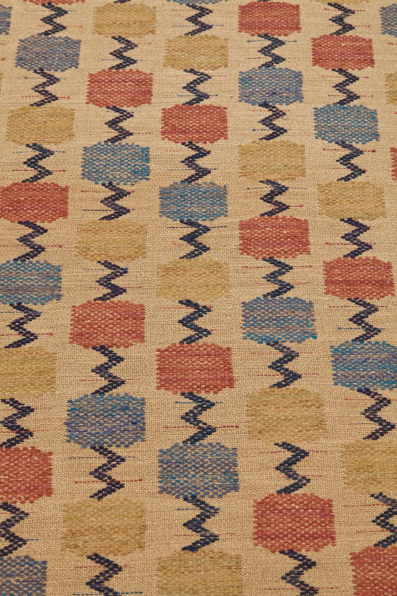 Märta Måås-Fjetterström, A TEXTILE, "Skaftblomman", flat weave, ca 192 x 76 cm, signed MMF.
