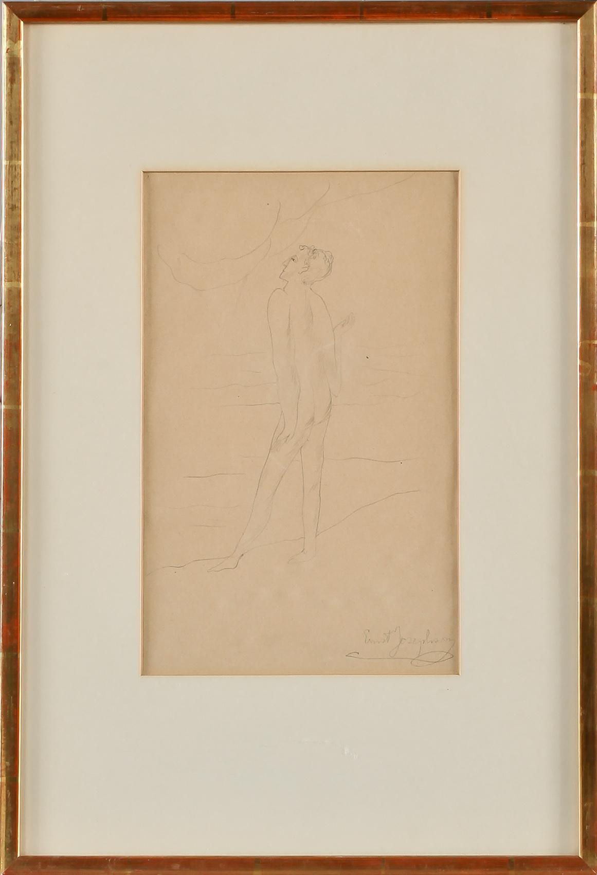 ERNST JOSEPHSON, teckning, signerad.