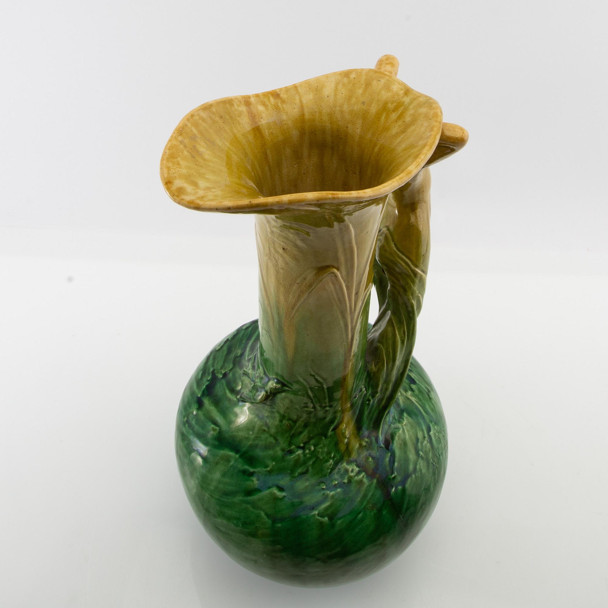 Albin Hamberg vase "Morgonstjernan" Höganäs Jugend dated 1900.