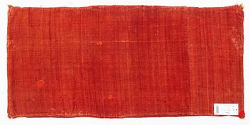 A carrige cushion, "Bäckahästen", flat weave, ca 108 x 51 cm. Scania, signed and dated ANNO HHD 1824.