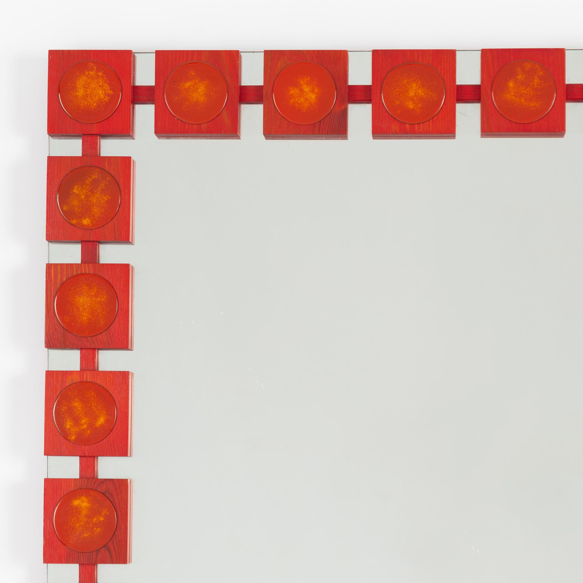 Ewa Wrangel and Lars-Göran Nilsson, hall furniture and mirror, Glas & Trä, Hovmantorp, second half of the 20th century.