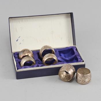 PARTI SILVER, 7 delar, Sverige och England, 1900-tal, vikt 710 gram.