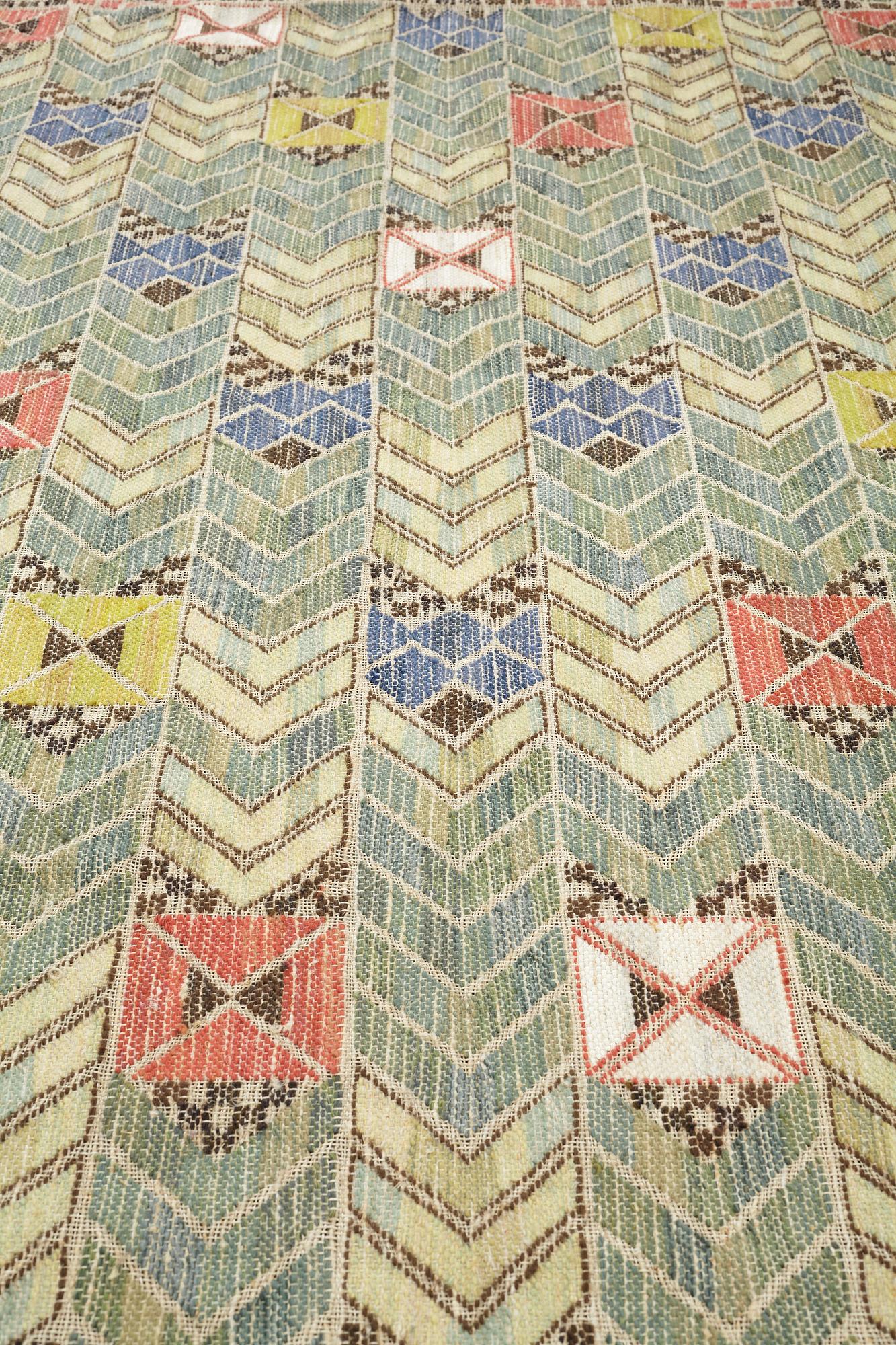 Märta Måås-Fjetterström, DRAPES, 1 pair, "Rågen", flat weave, ca 213 x 127,5 and 212,5 x 126,5 cm, both signed AB MMF.