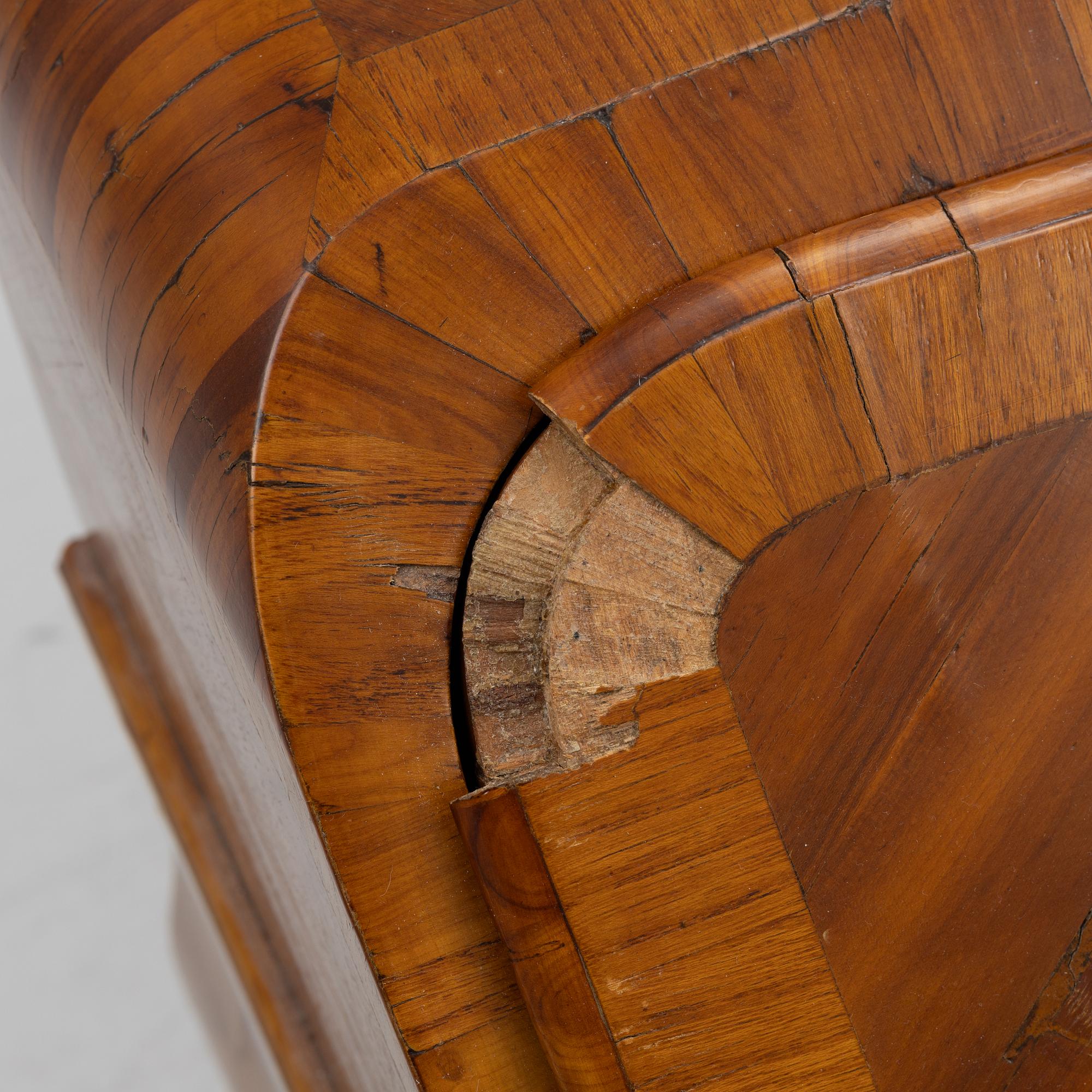 A Swedish rococo parquetry secretaire, Stockholm, later part 18th century.
