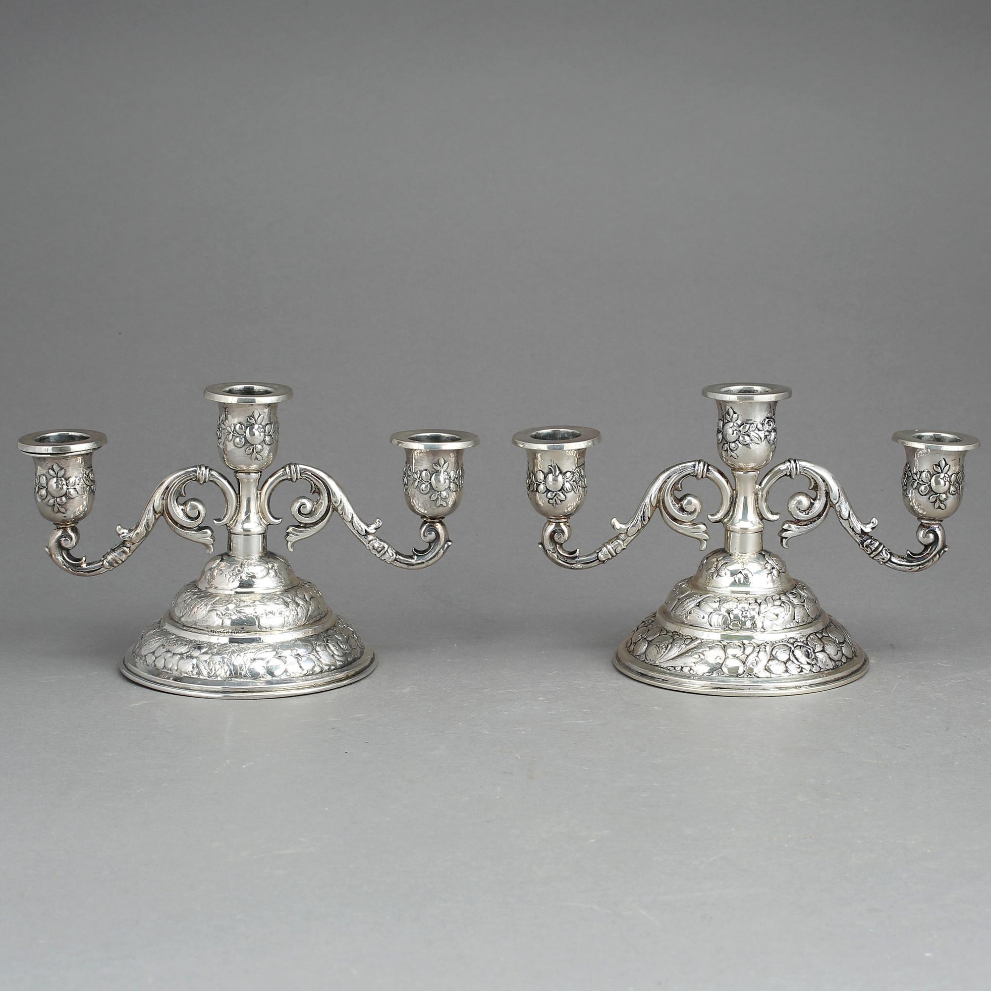 KANDELABRAR, ett par, silver, Tyskland, 1900-tal.