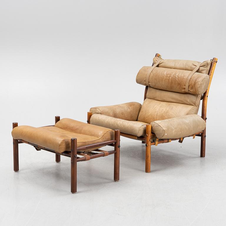 Arne Norell, an 'Inka' armchair and a foot stool, Norell Möbel AB, 1970's.
