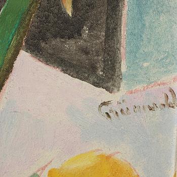 ISAAC GRÜNEWALD, olja på pannå, signerad.