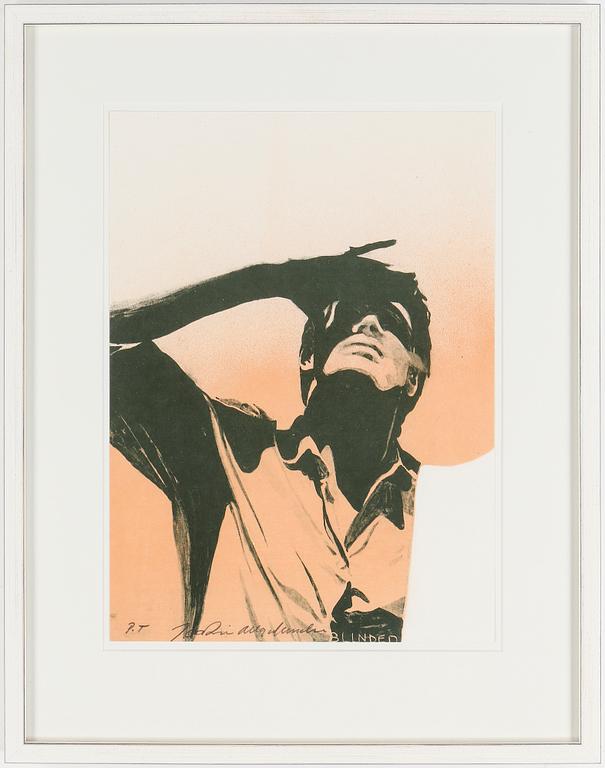 JOAKIM ALLGULANDER, "Blinded", färglitografi, signerat provtryck.