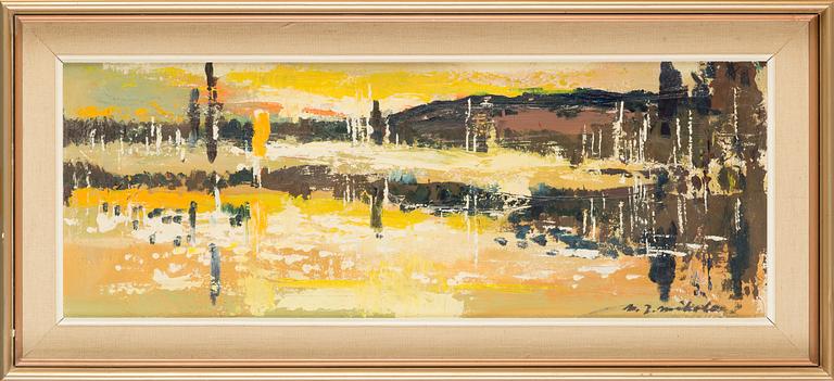 Nandor Mikola, oil on board, signed.