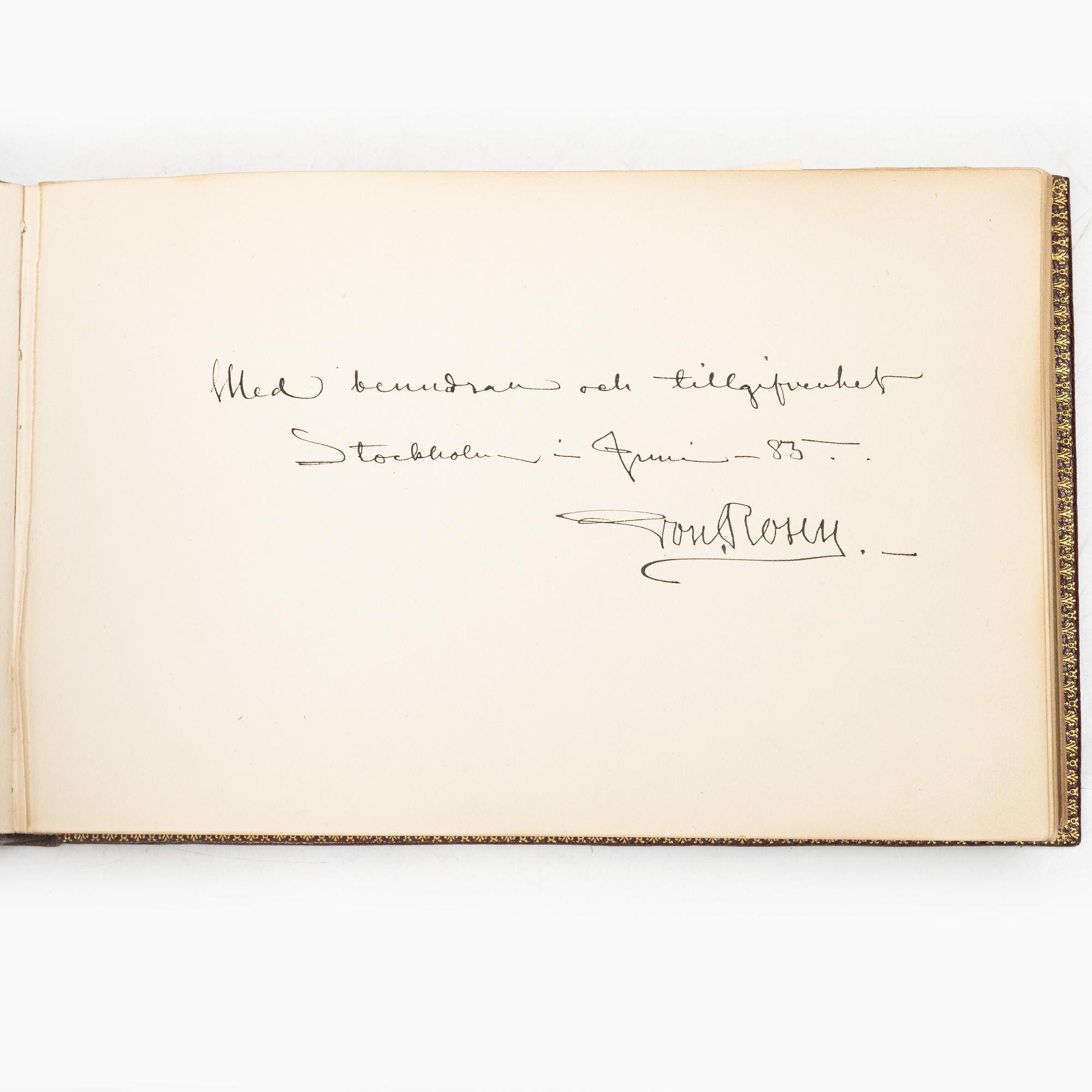 Album with among other things 16 pieces of watercolours and drawings by Swedish artists.