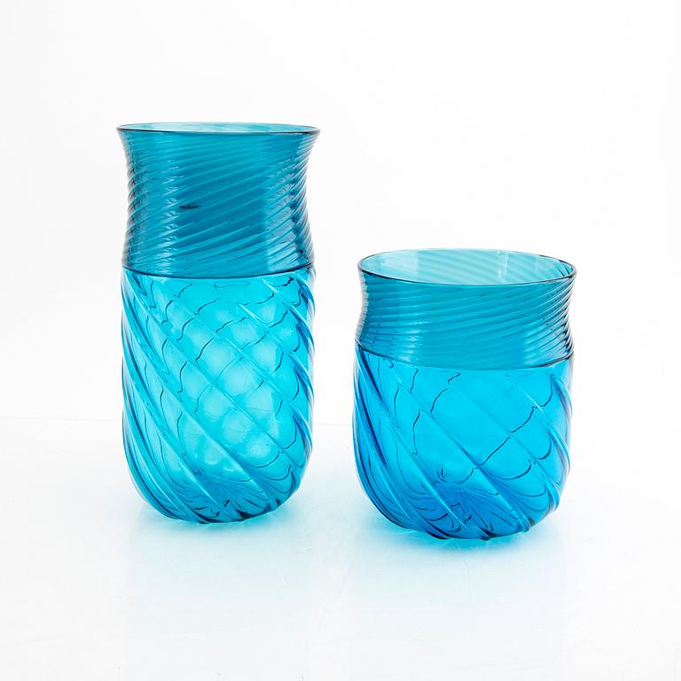 Two Venini 1970:s vases 'Opulus' by Owe Thorssen and Birgitta Karlsson.