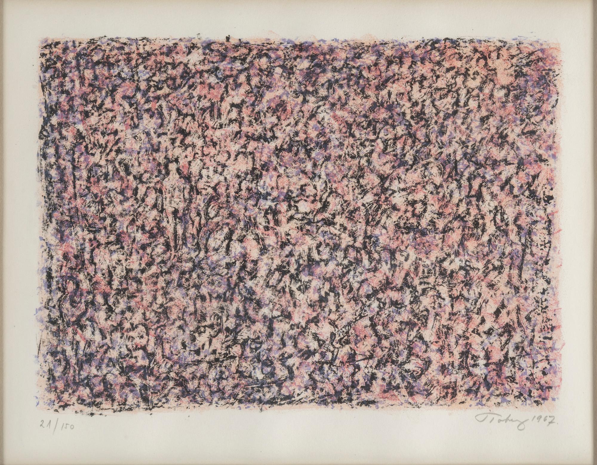 MARK TOBEY, a lithograph inn colors, signed in pencil and numbered 21/150.