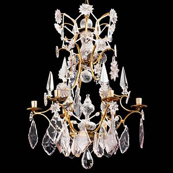 67. A Swedish Rococo 18th century six-light chandelier.