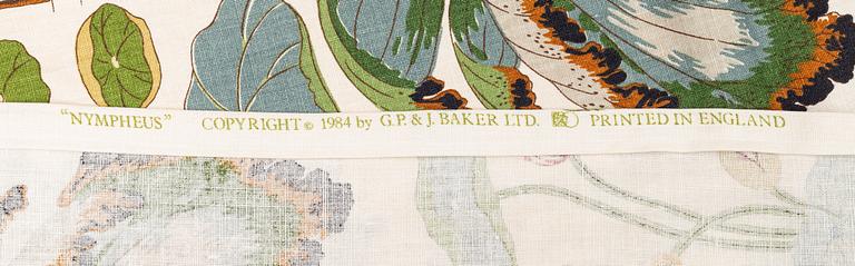 Curtains, a pair, linen, "Nympheus", G.P. & J Baker, England.