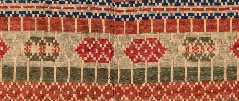 Bordstäcke/bonad, krabbasnår, Skåne, ca 193 x 134 cm.