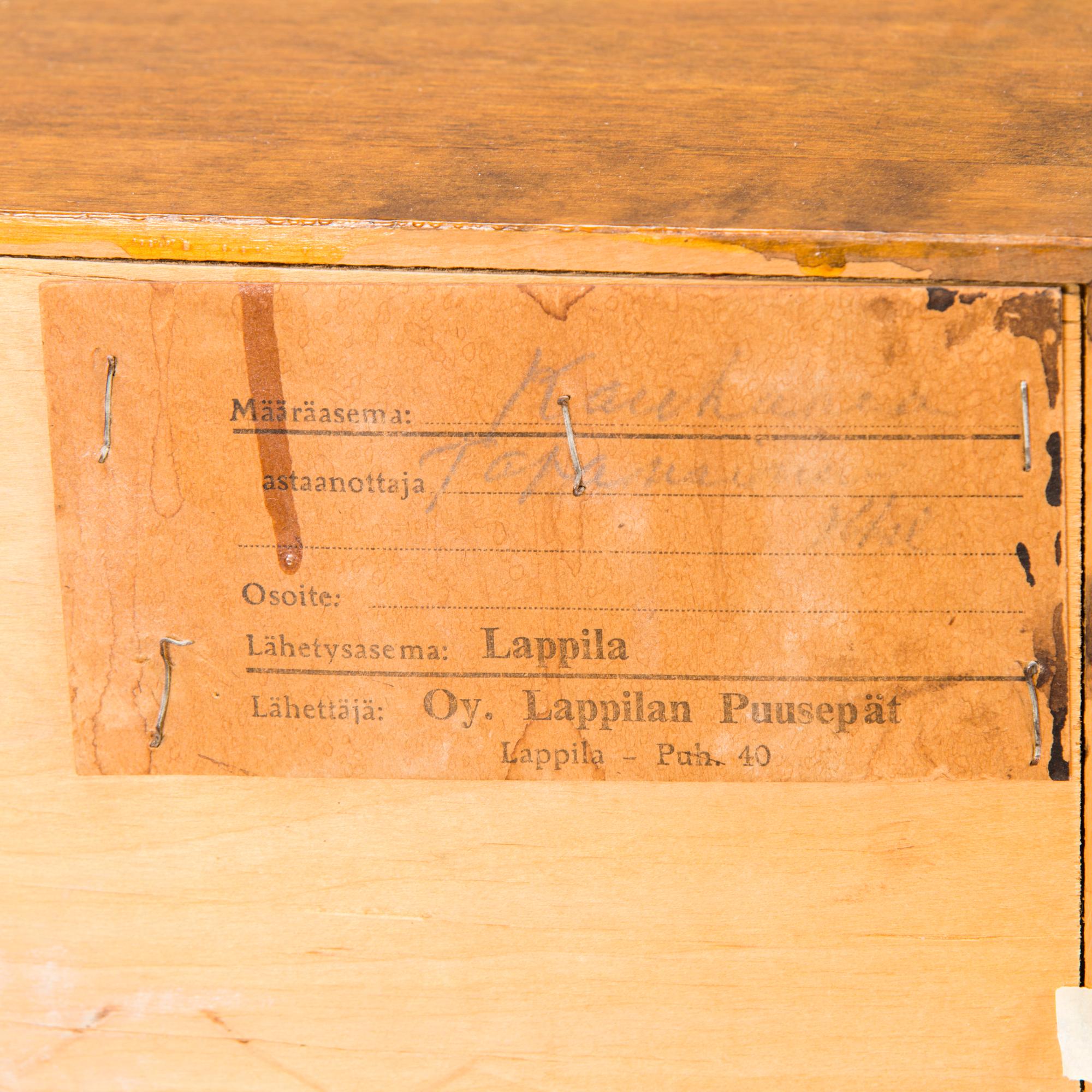 VITRIINI/SENKKI, Lappilan Puusepät 1930-luku.