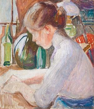 Pekka Halonen, "GIRL WRITING".