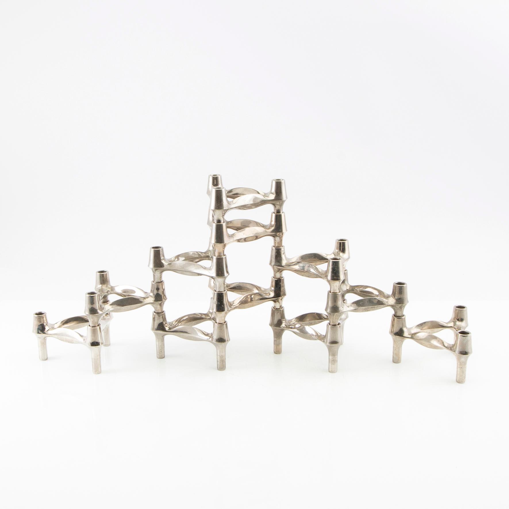 Caesar Stoffic & Fritz Nagel, candlesticks, 12 pcs, Germany, late 20th century.