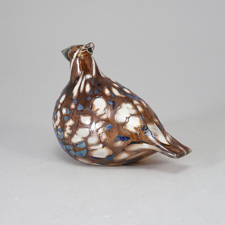 OIVA TOIKKA, glass bird, Ruffed Grouse, nr 167/750, signed O Toikka Nuutajärvi.