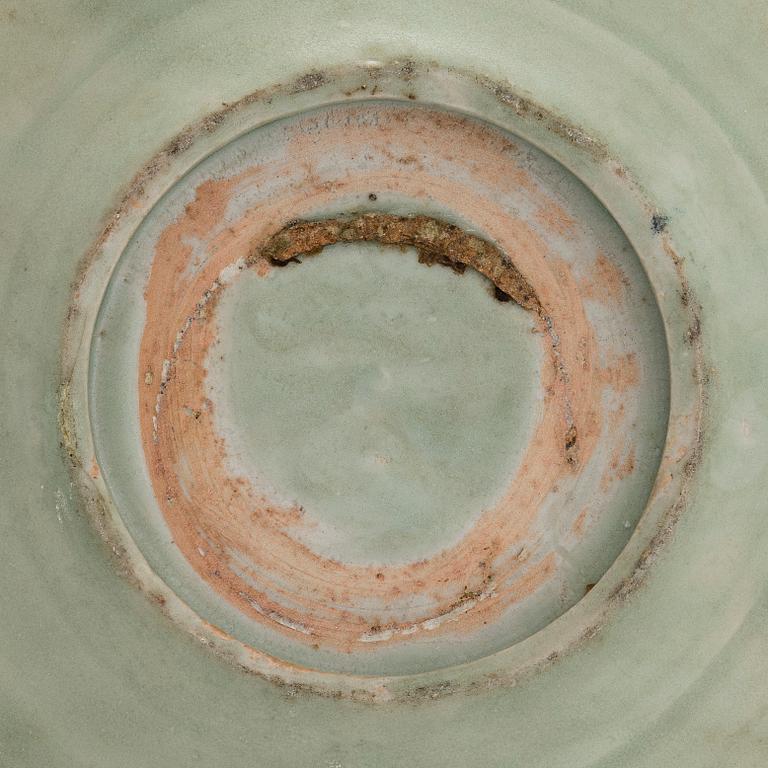 A Celadon dish, Ming dynasty (1368-1644).