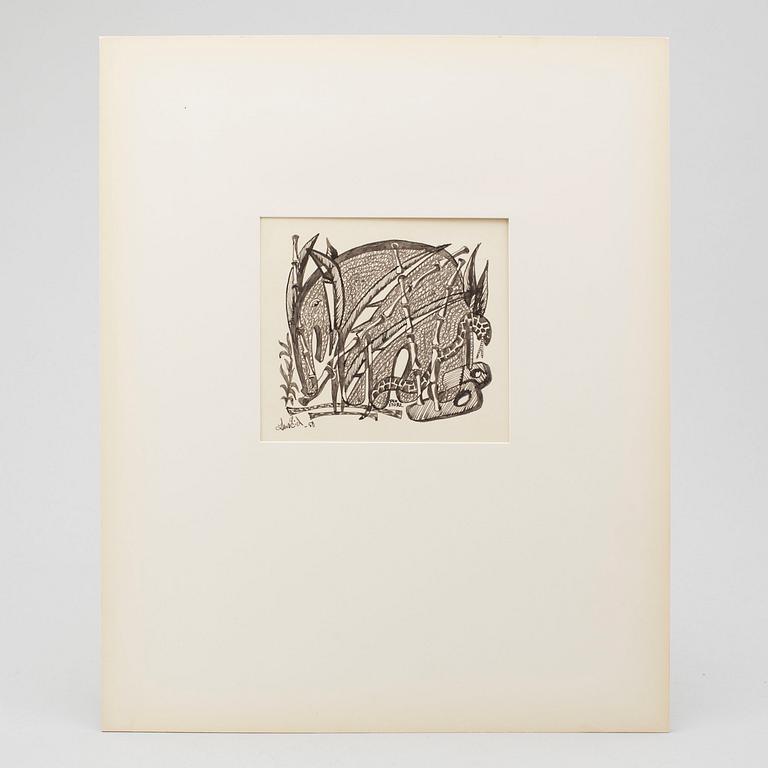 LARS ENGLUND, Ink drawing, signed and dated -50.