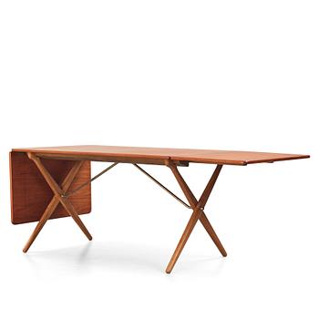 526. Hans J. Wegner, a teak and oak drop-leaf dining table, Andreas Tuck, Denmark 1950s-1960s.