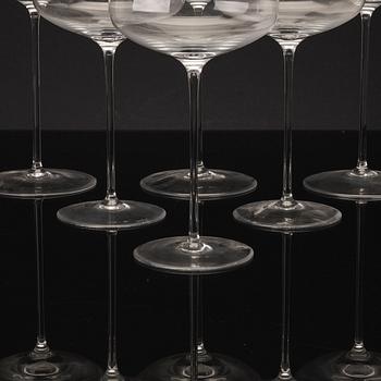 GLASS TABLEWARE, 22 pieces, "Rogaska Crystal", Slovenia.