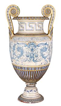 A large ceramic vase, 19th Century.