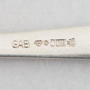Jacob Ängman, 18 silver spoons, 'Rosenholm', GAB, Stockholm and Eskilstuna, 1943-91.