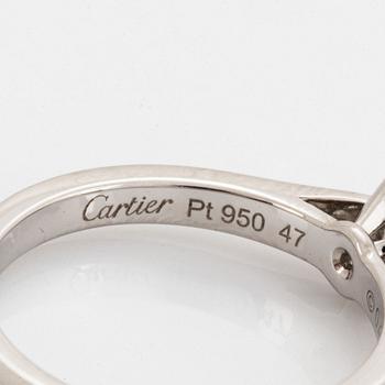 Cartier 0,46 ct brilliant-cut diamond ring.