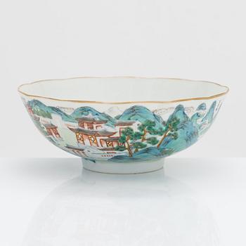 Kulho, posliinia, Kiina, Qing-dynastia, 1800-luku.