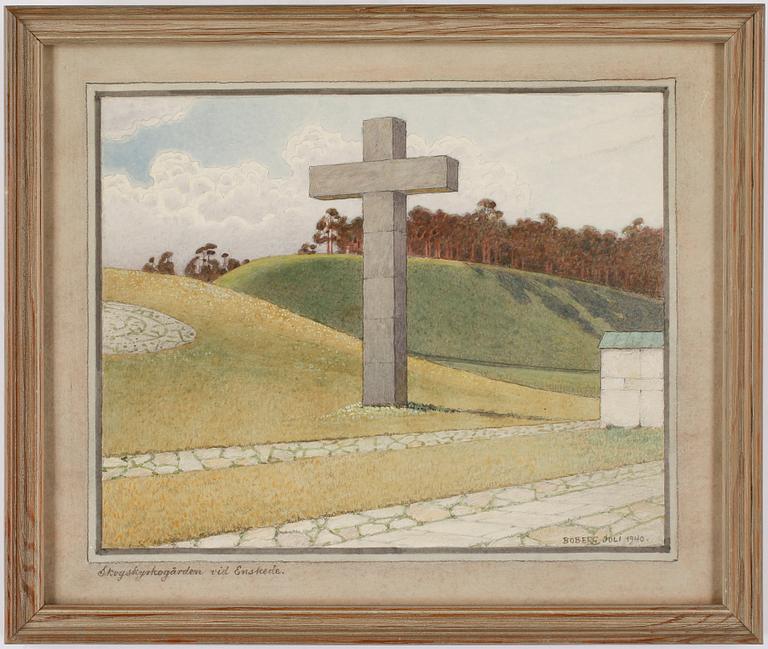 FERDINAND BOBERG, akvarell, signerad och daterad juli 1940.
