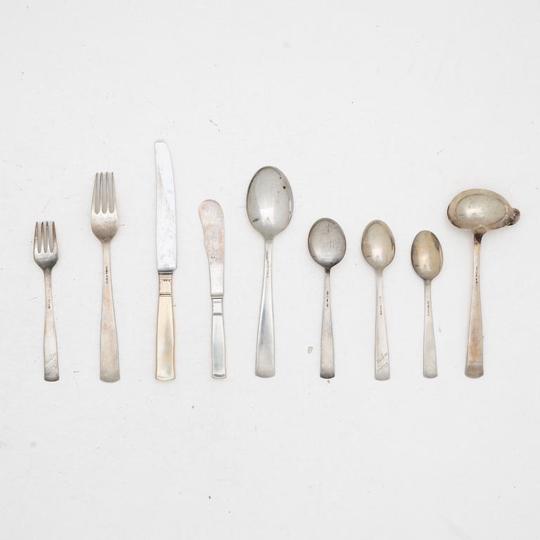 Jacob Ängman, Cutlery set, 53 pieces, silver, “Rosenholm”, GAB, including Stockholm 1947.