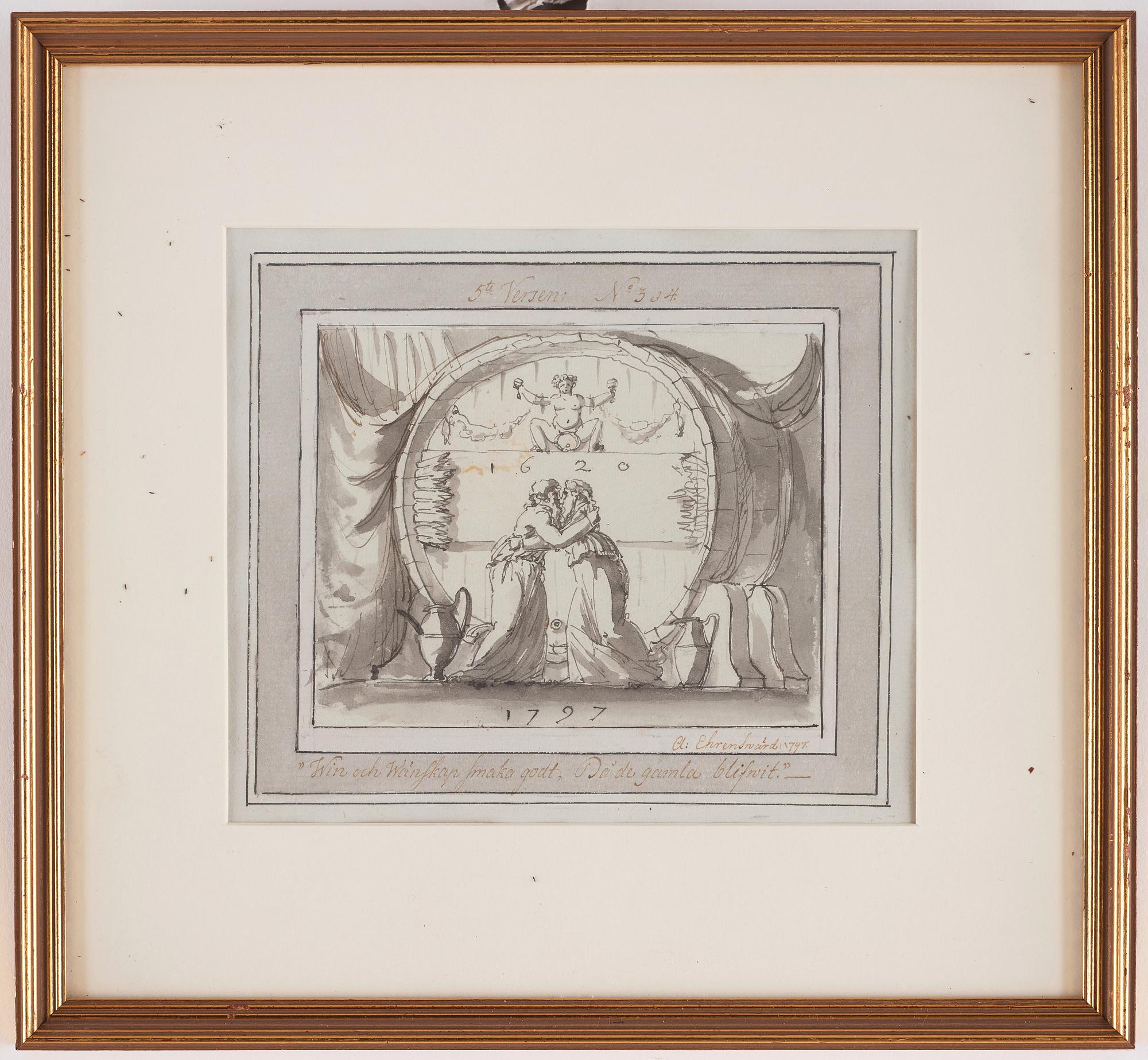 Carl August Ehrensvärd, "Goda gosse, glaset töm". Illustrations for drinking songs, 24.