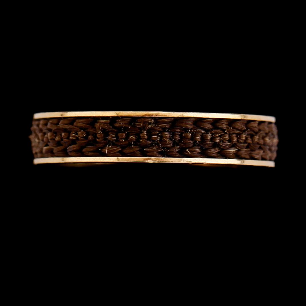 RING, 18K guld, hårarbete, svenska stämplar JGS 1887.